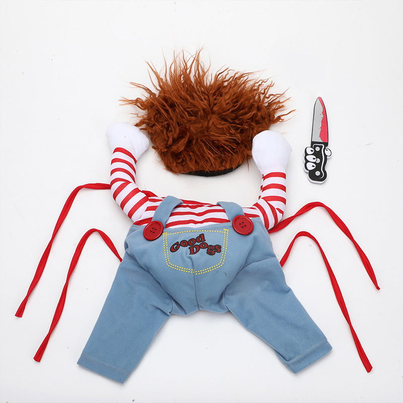 Headless Horseman Dog Halloween Costume - Adjustable — in use