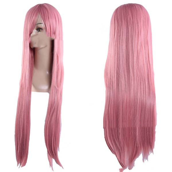 Anime wig, long straight hair — back view