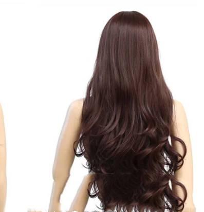 cosplay real wig — back view