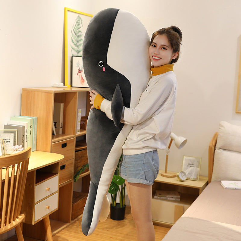 Plush Toy Cute Shark Doll Sleeping Pillow — scale reference
