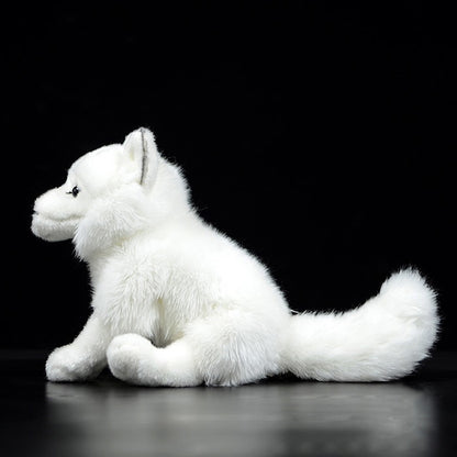 Arctic fox plush doll — scale reference