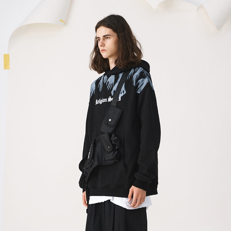 HOODIE ghost hand fleece hoodie — back view