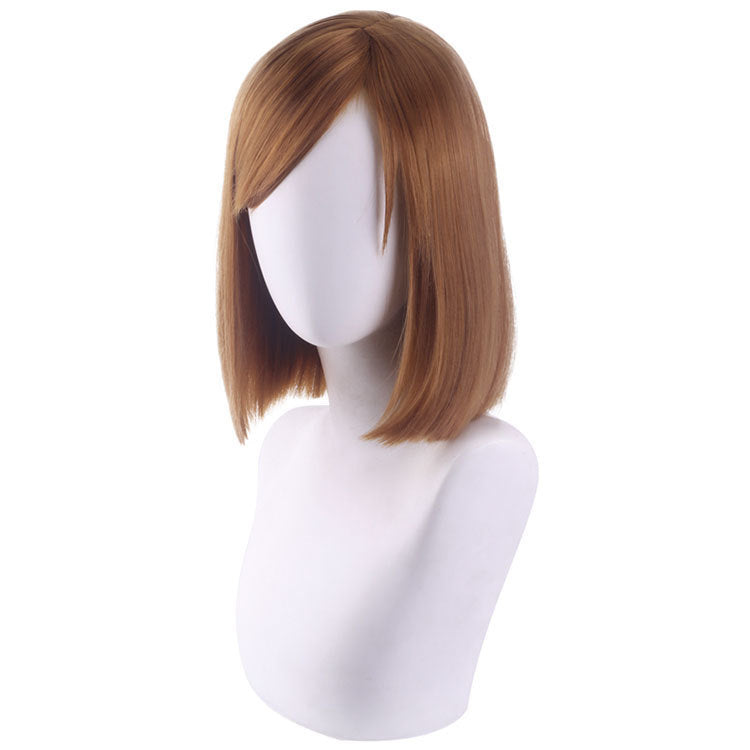 Anime Brown Cosplay Wig — scale reference