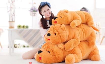 Kawaii Animal Shar Pei Dog Plush Toy Big Stuffed Simulation Dog Toys Doll for Children Gift — side view