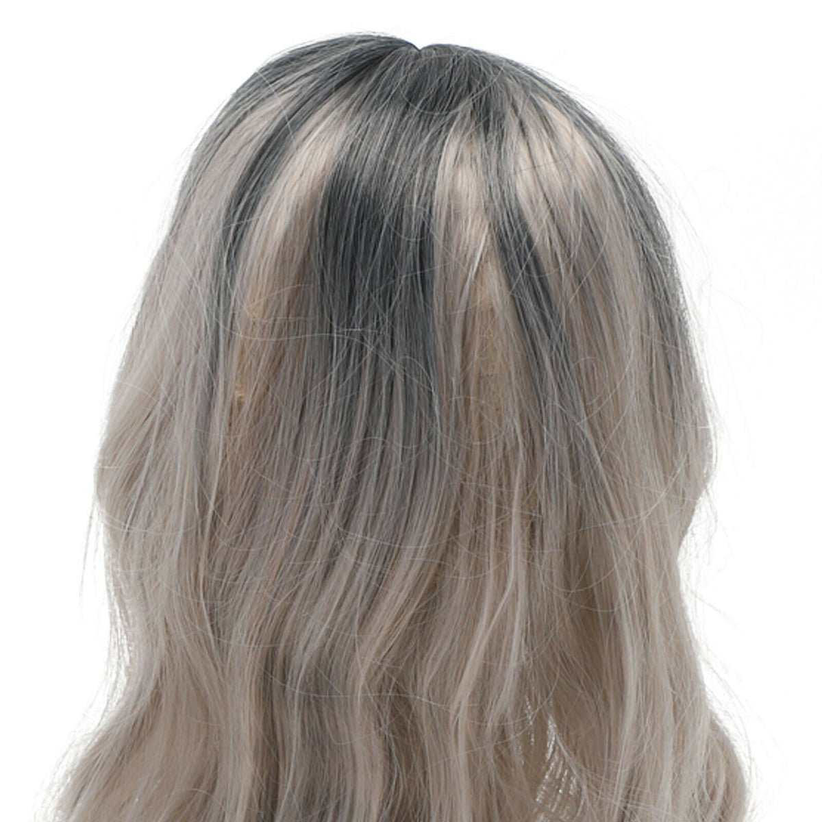 The New Brown Gold Blonde Long Wavy Wig Synthetic Curly Hair Cosplay Fashion — back view