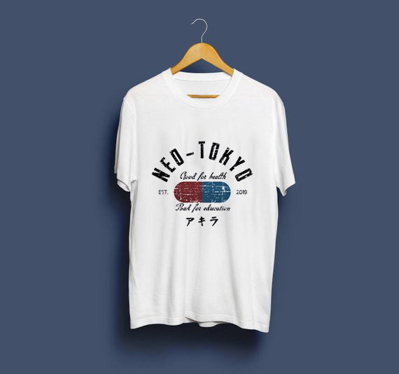 Neo Tokyo Awesome Guys T Shirt Man New Akira The Capsule T-Shirt Japan Anime Custom Tee Company T-shirts For Men — side view