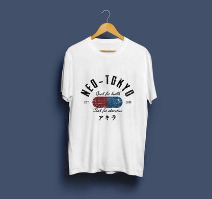 Neo Tokyo Awesome Guys T Shirt Man New Akira The Capsule T-Shirt Japan Anime Custom Tee Company T-shirts For Men — side view