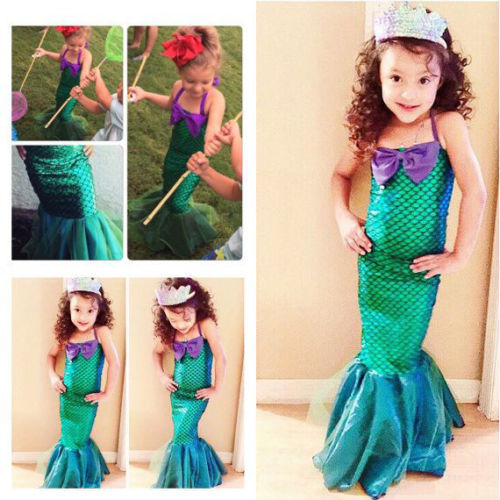 Mermaid costume child — back view