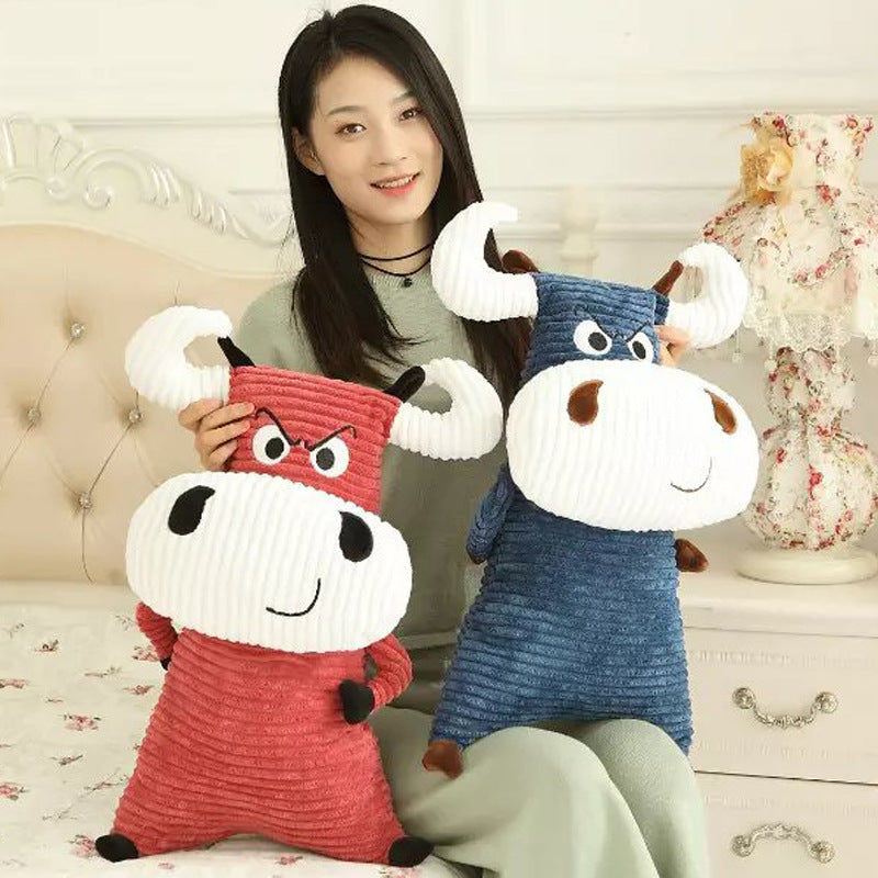 Big cow plush doll — back view