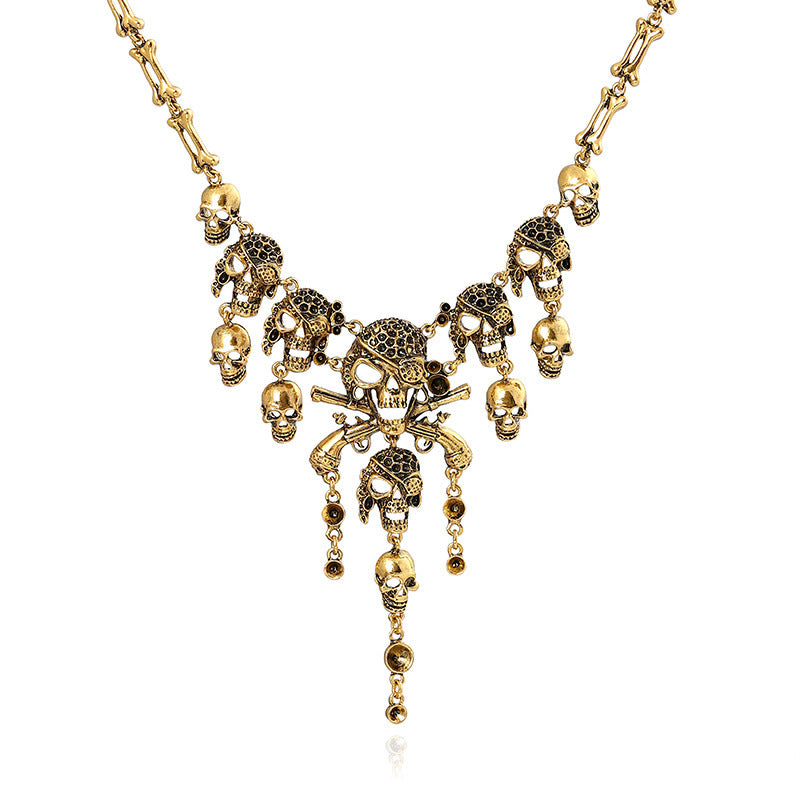 Vintage Skull Necklace - Halloween — scale reference