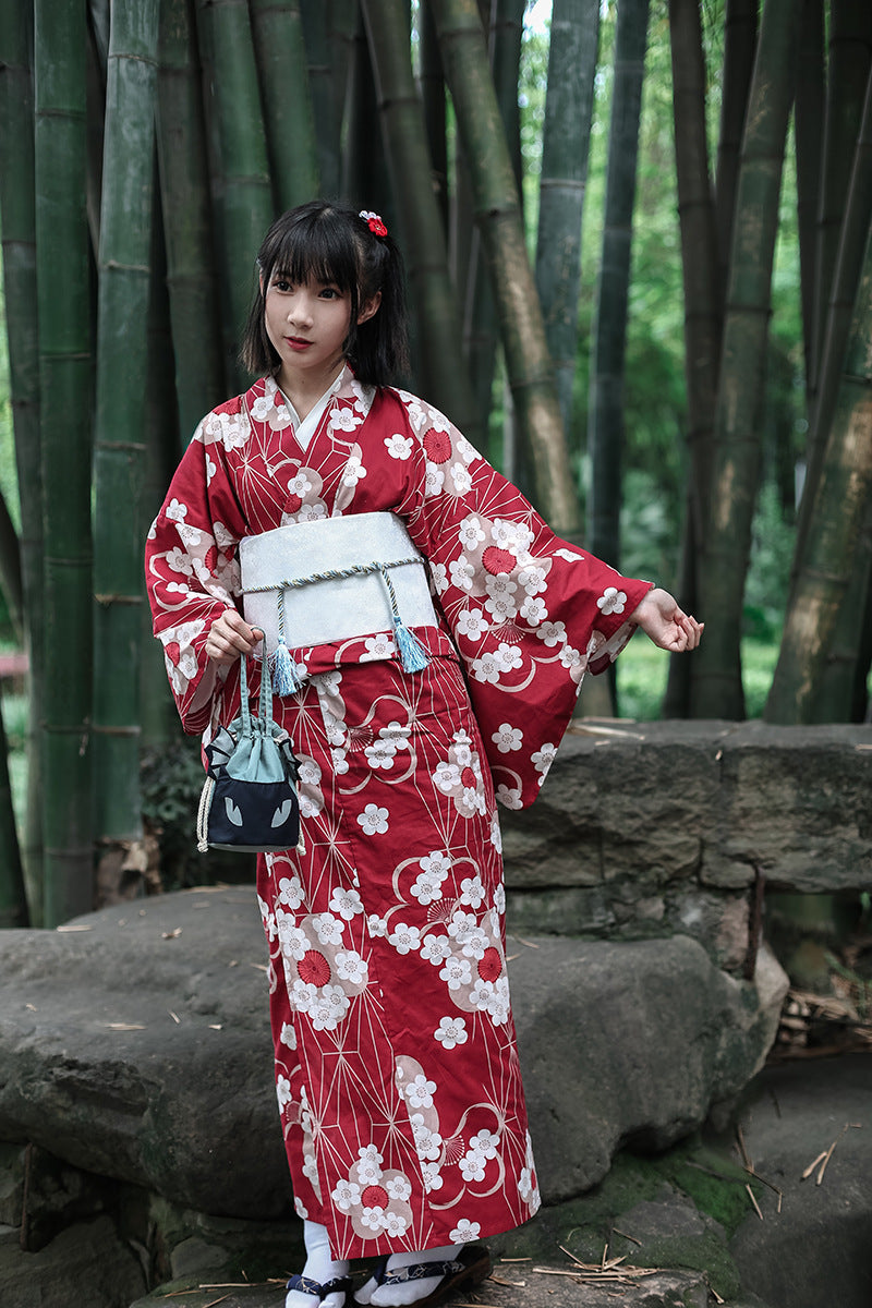 Japanese kimono yukata women dress kimono — back view