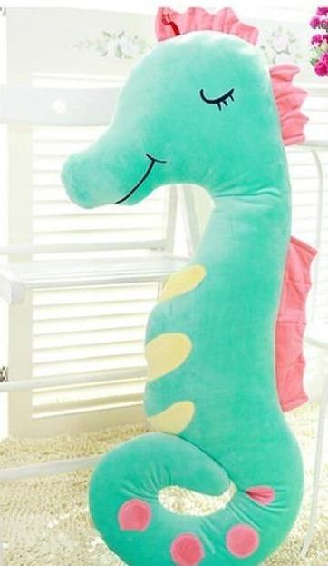 Seahorse plush toy — side view