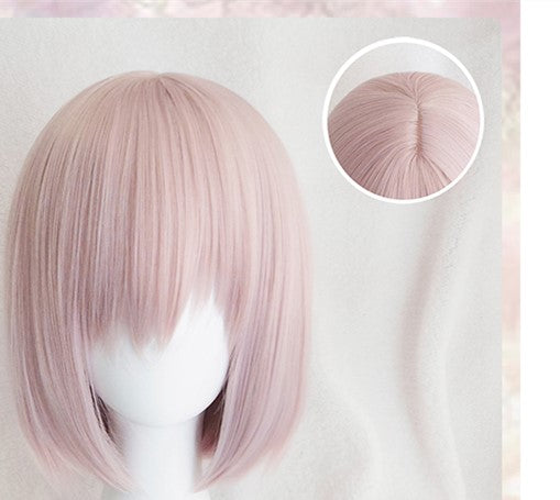 Fate Grand Order shield girl school girl cosplay wig — side view