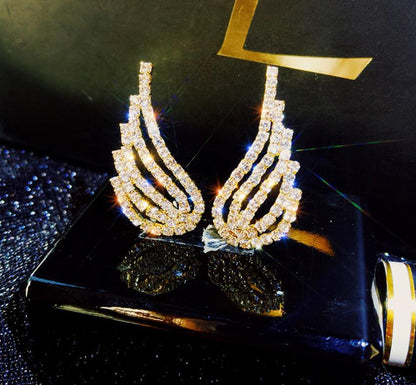 Angel wings earrings — back view