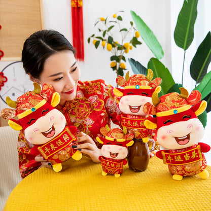 New Year's Card Mascot Doll Zodiac Cow Plush | Magic Stories