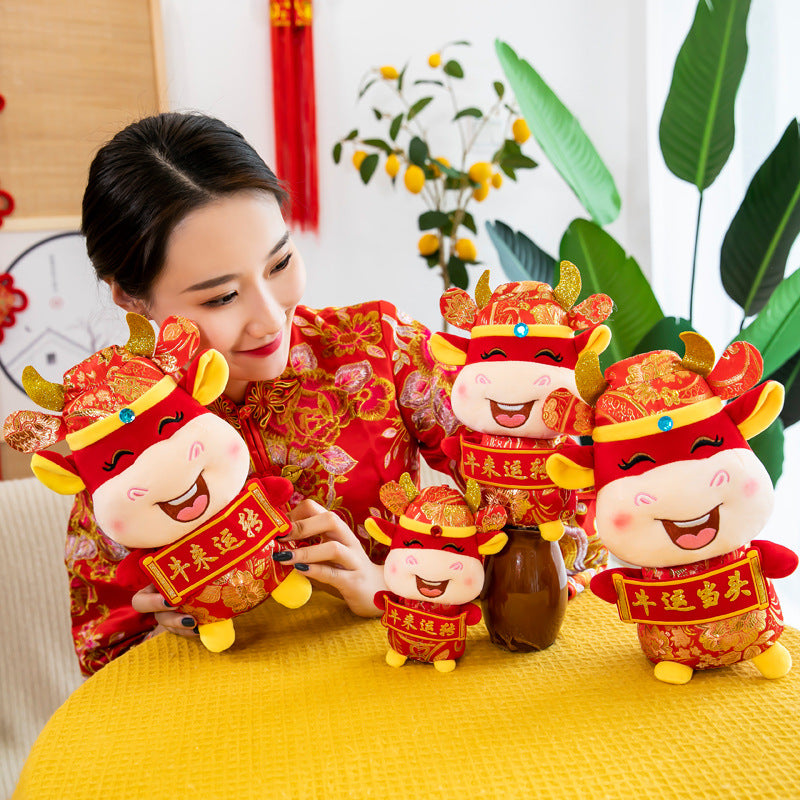 New Year's Card Mascot Doll Zodiac Cow Plush | Magic Stories