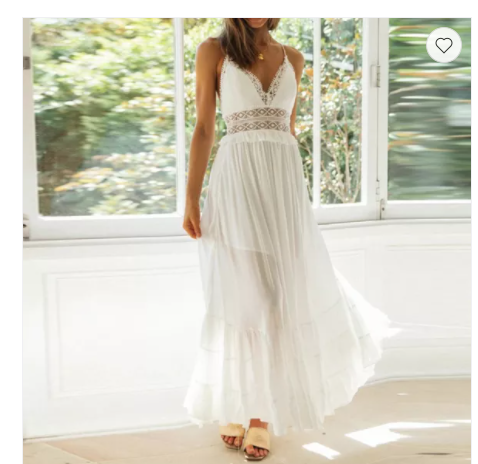Super Fairy Fairy White Sling Long Dress | Magic Stories