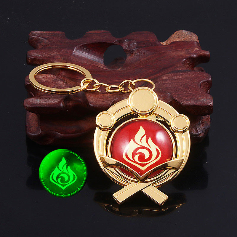 Genshin Impact Double-sided Glass Luminous Keychain — detail