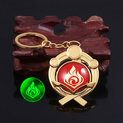 Genshin Impact Double-sided Glass Luminous Keychain — detail