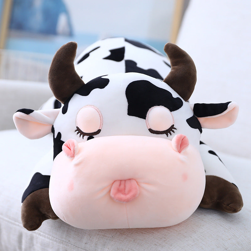 Cow plush pillow — back view
