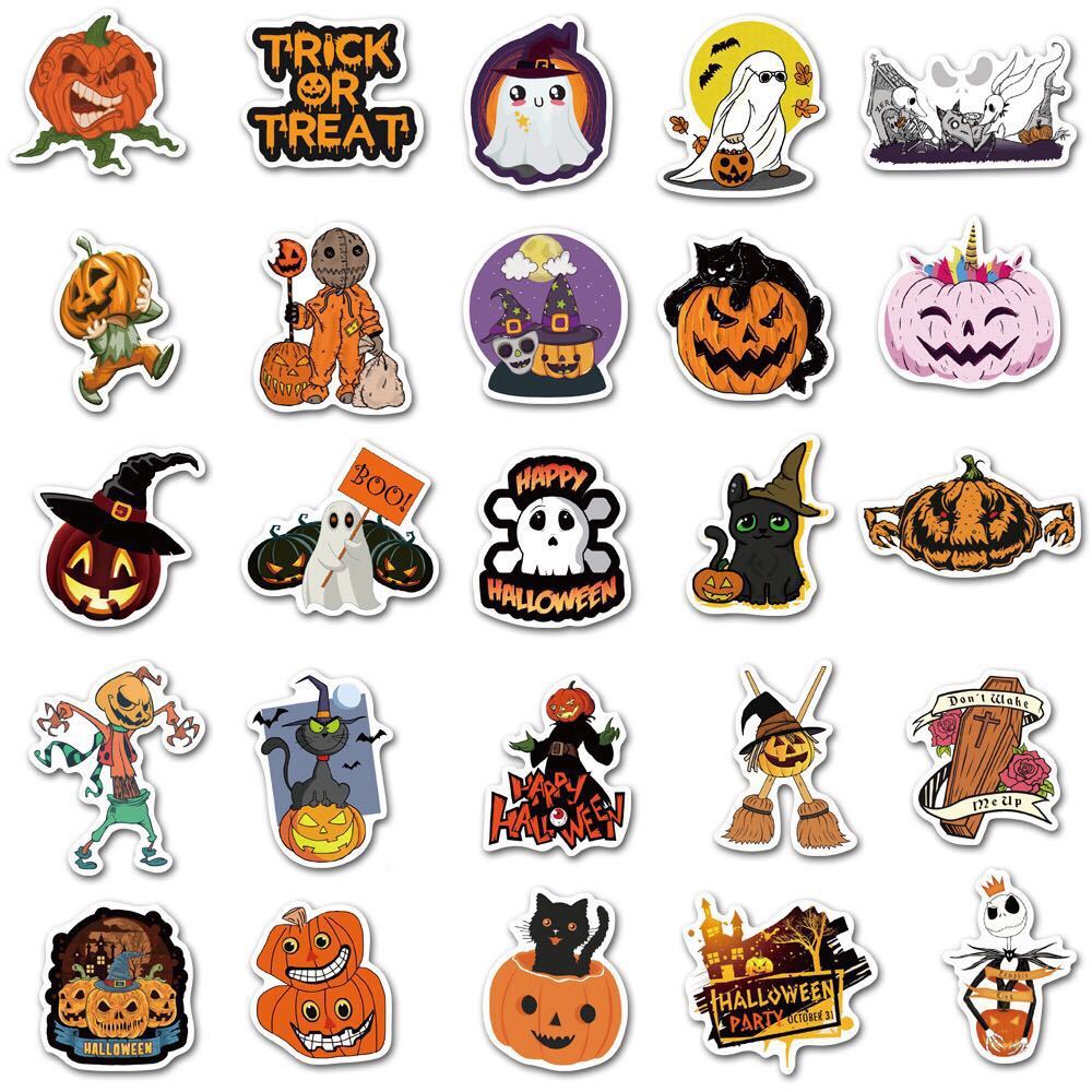 50pcs Halloween waterproof stickers - Magic Stories