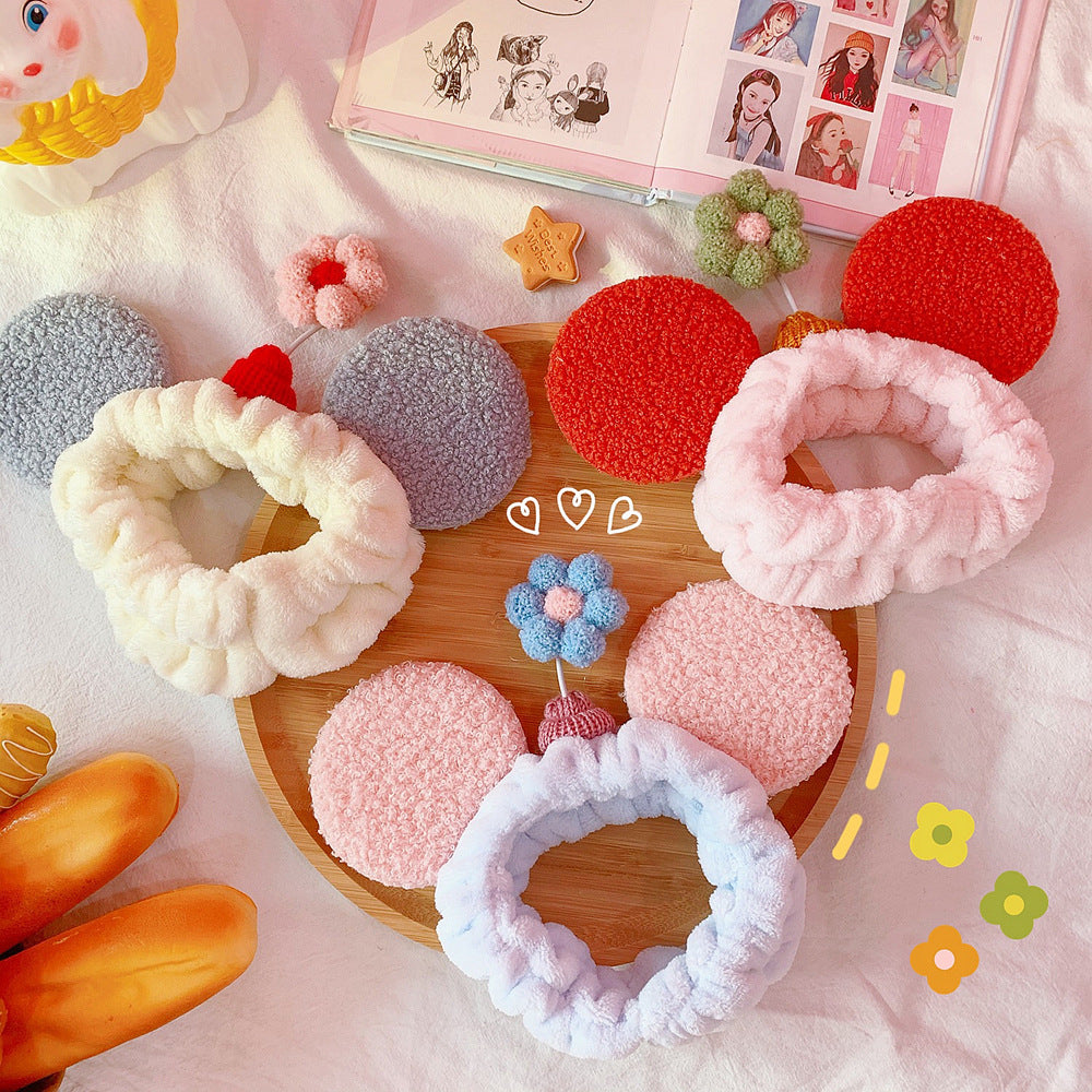 Small flower headband with cat ears — side view
