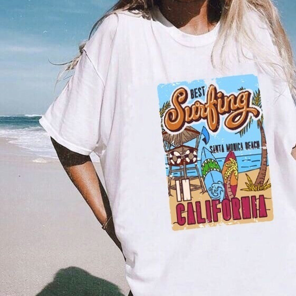 Loose anime print women's clothing — side view