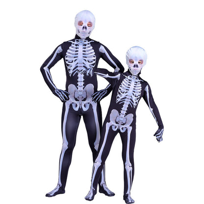 Halloween Skeleton Costume Scary Skeleton Skull Costume Jumpsuit Carnival Party Clothing — packaging