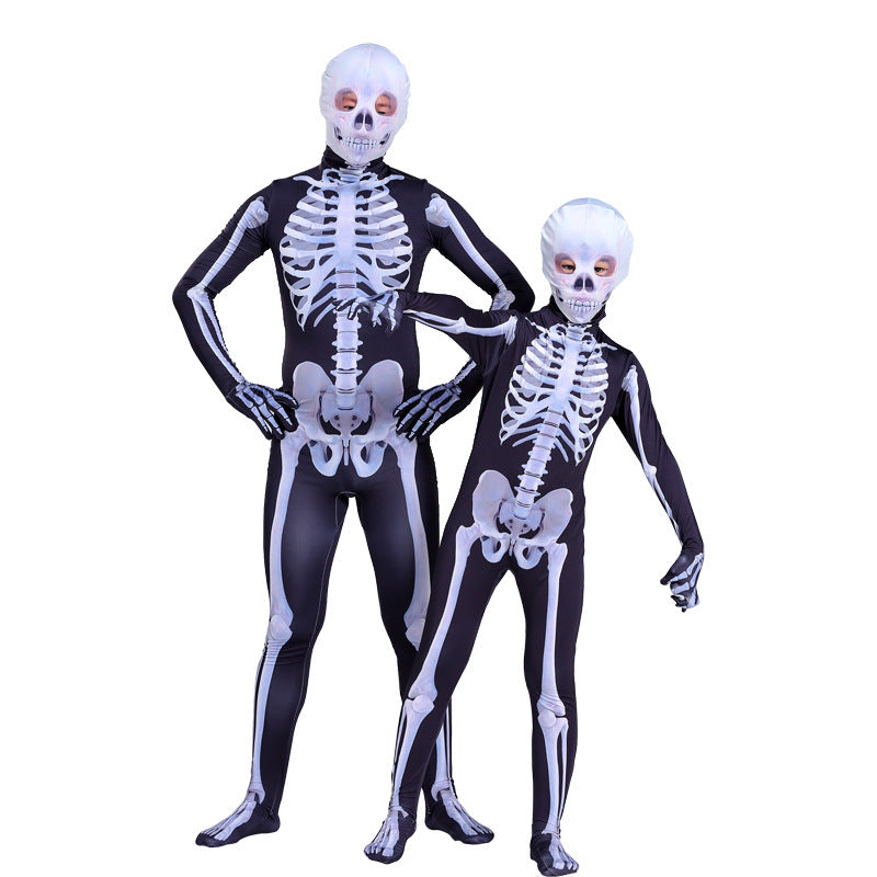 Halloween Skeleton Costume Scary Skeleton Skull Costume Jumpsuit Carnival Party Clothing — packaging