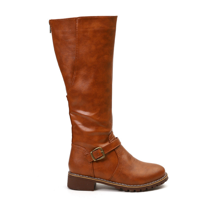 Women's high boots plus velvet warm knight boots