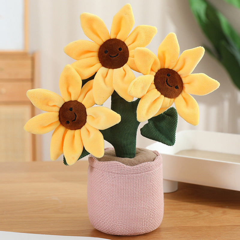 Cartoon Smiling Sunflower Plush Toy | Magic Stories