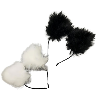 Furry Cat Ears Headband For Women — side view