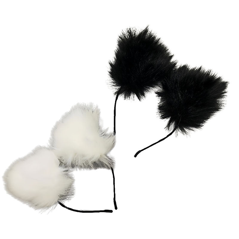 Furry Cat Ears Headband For Women — side view