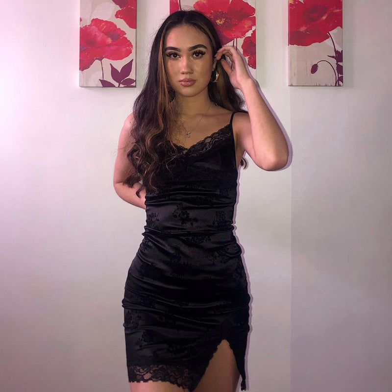 Goth Aesthetic Mini Dress Women V Neck Sexy Bodycon Dress — packaging