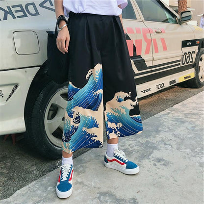 Streetwear Women Pants Japanese Harajuku Oversize Wide Pants — side view