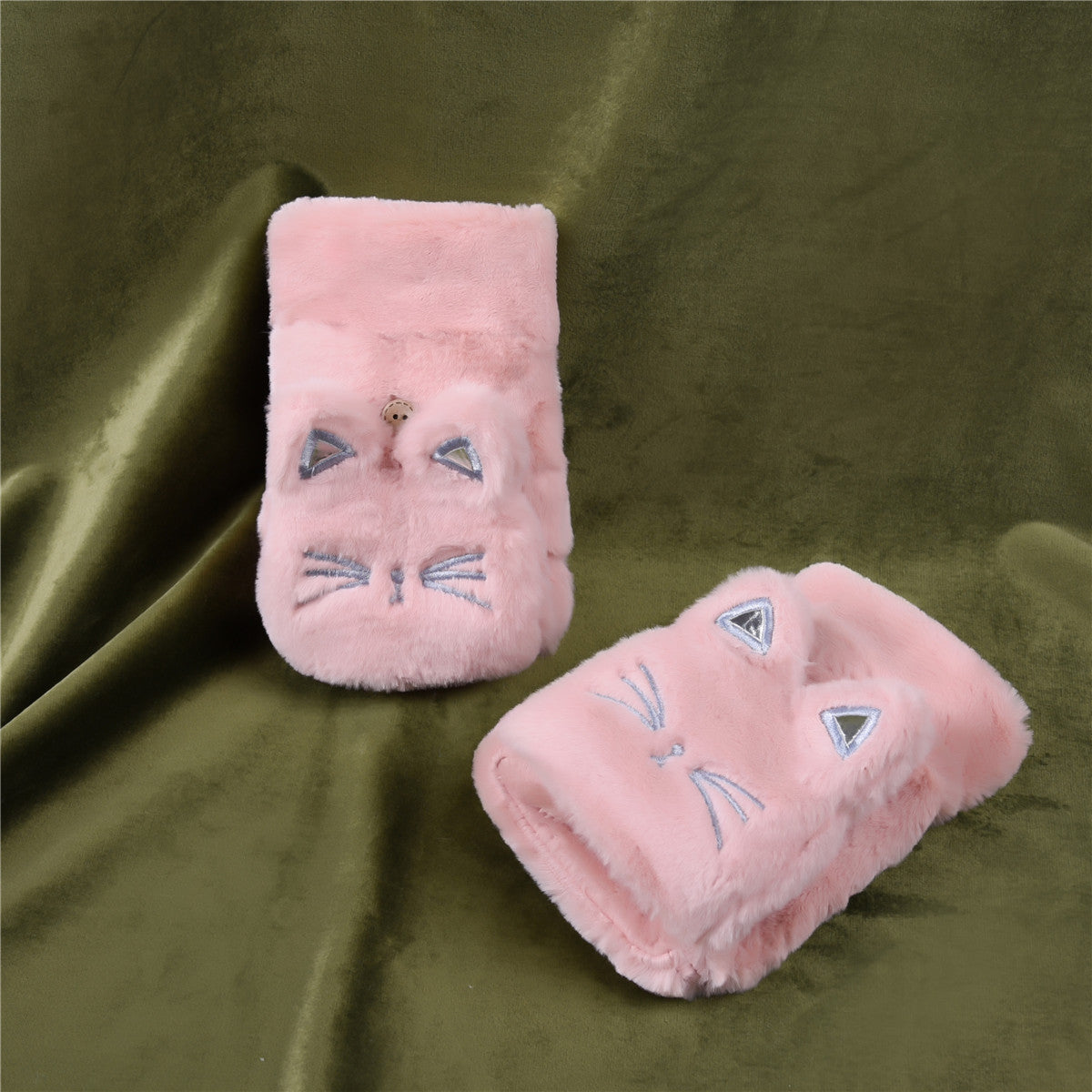 Cute Lucky Cat Bunny Plush Flip Lady Gloves