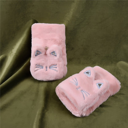 Cute Lucky Cat Bunny Plush Flip Lady Gloves