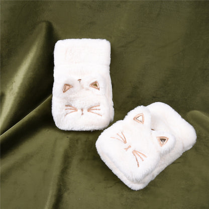 Cute Lucky Cat Bunny Plush Flip Lady Gloves — packaging