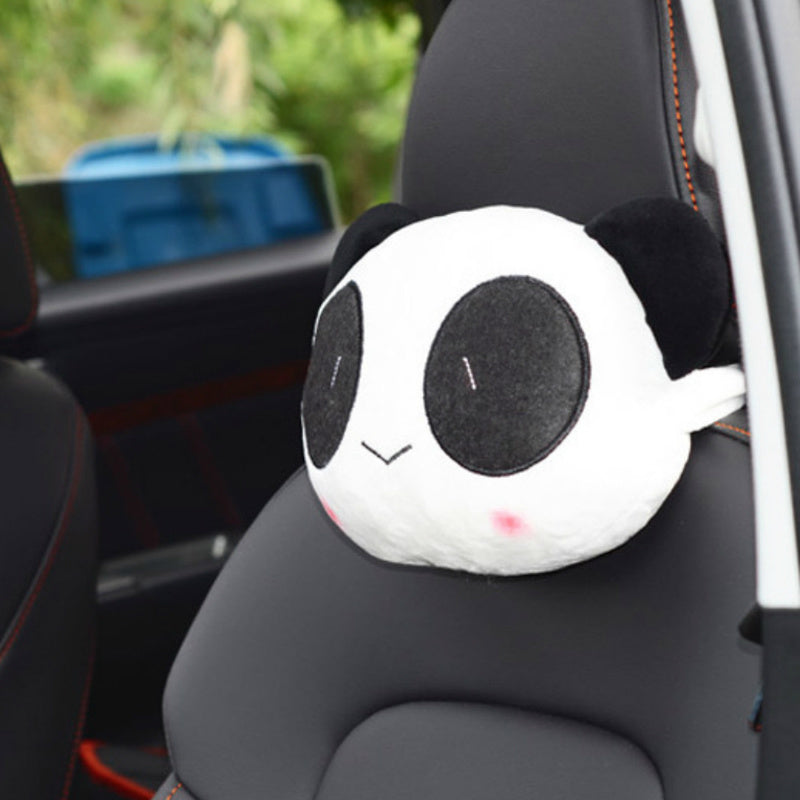 Through Plush Pillow Neck Pillow Cute Panda Head Pillow — back view