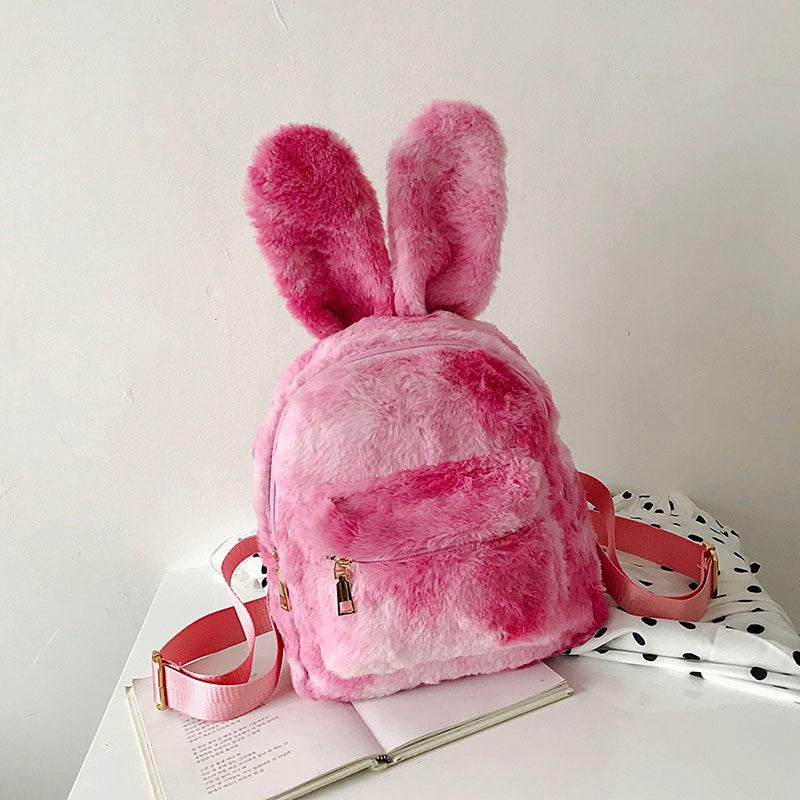 Plush Bunny Ears Backpack Female Backpack