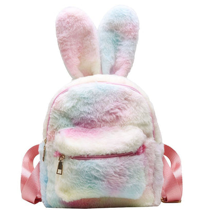 New Style Plush Bunny Ears Backpack Female Backpack — scale reference