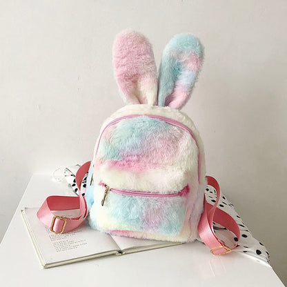New Style Plush Bunny Ears Backpack Female Backpack — packaging