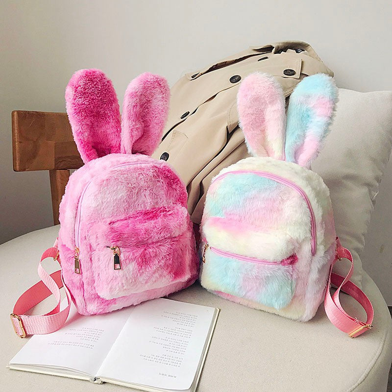 New Style Plush Bunny Ears Backpack Female Backpack — detail