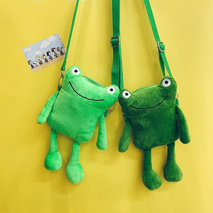 Plush Cute Frog Small Bag Phone Single Shoulder Messenger — back view