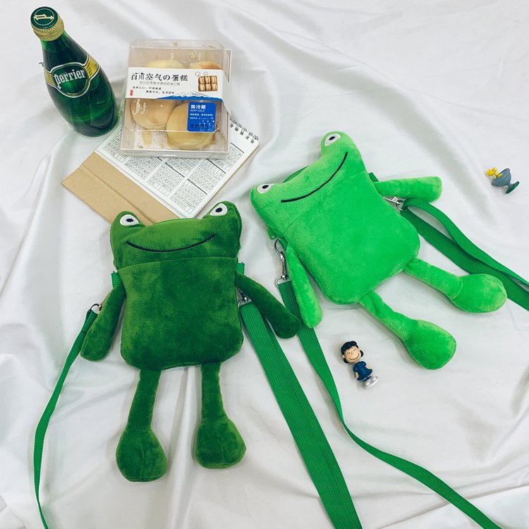 Plush Cute Frog Small Bag Phone Single Shoulder Messenger — packaging