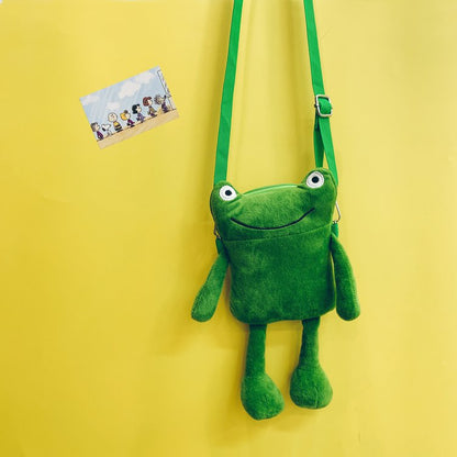 Plush Cute Frog Small Bag Phone Single Shoulder Messenger — side view