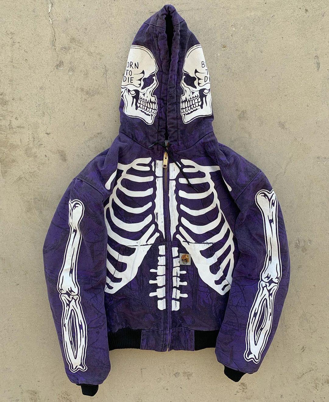 Men's Skeleton Hoodie Custom Full Face Zip — packaging