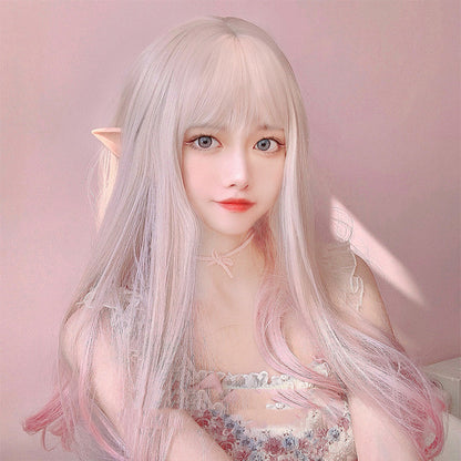 Lolita Color Gradient Long Straight Hair Wig — back view