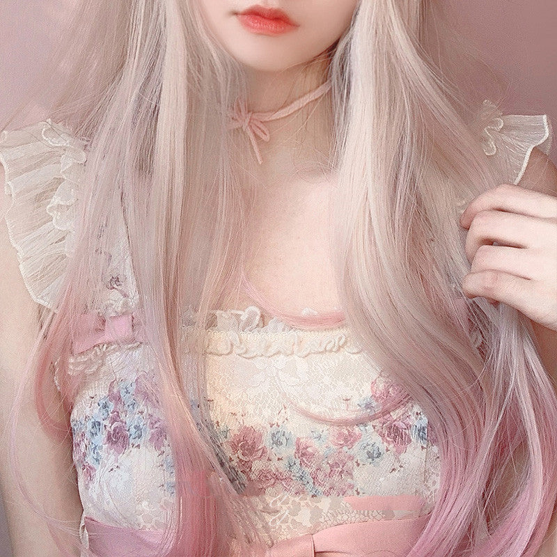 Lolita Color Gradient Long Straight Hair Wig — detail