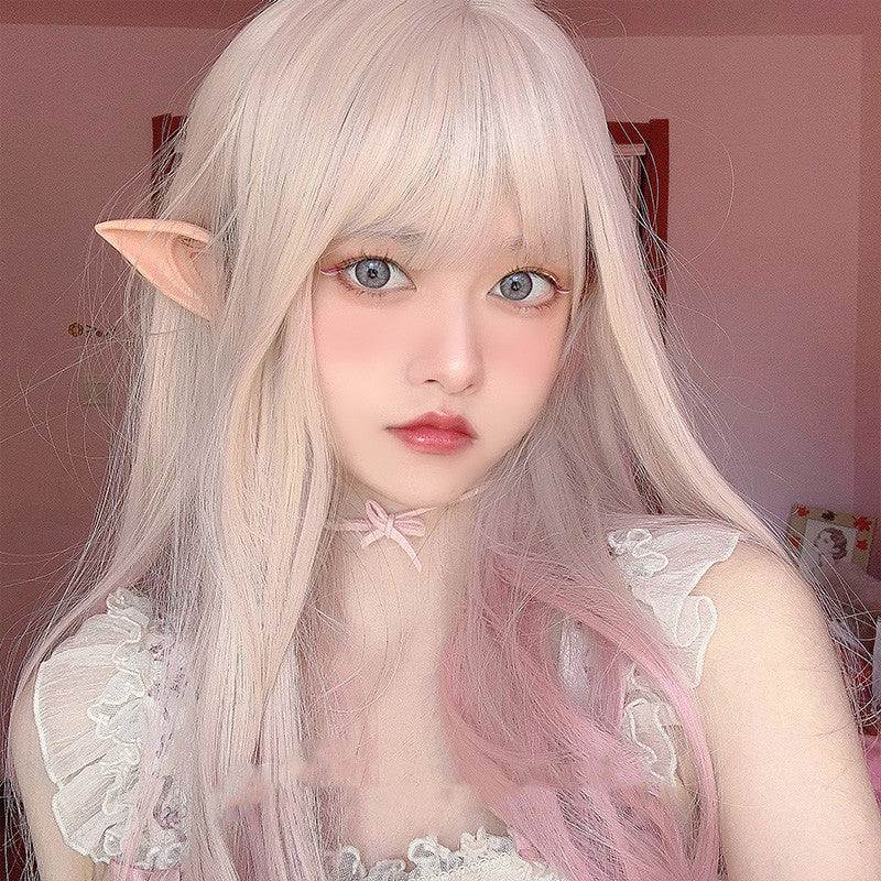 Lolita Color Gradient Long Straight Hair Wig — side view